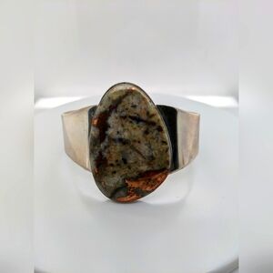 Desert Rose Trading Sterling Silver Copper in Quartz Cuff Bracelet